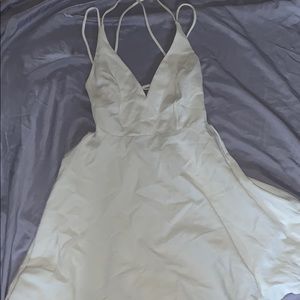 White mini skater dress